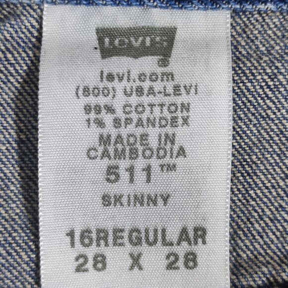 Levi's 511 jeans men's size W28XL28 medium washed blue slim fit straight jeans - Picture 8 of 16